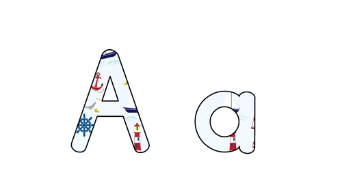 Display Lettering Nautical Pattern Teaching Resources