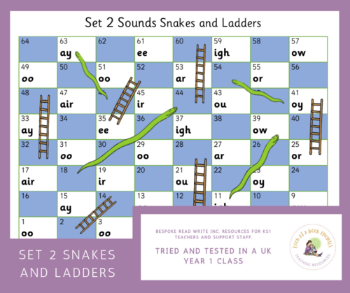 RWI Set 2 Individual Speed Sounds Snakes and Ladders - All RWI Green ...