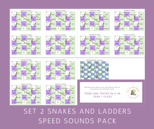 RWI Set 2 Individual Speed Sounds Snakes and Ladders - All RWI Green ...