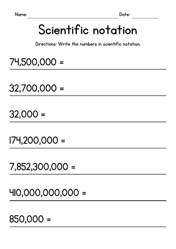 Writing Numbers in Scientific Notation