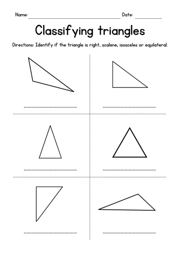 Classifying triangles, Geometry of 2D shapes