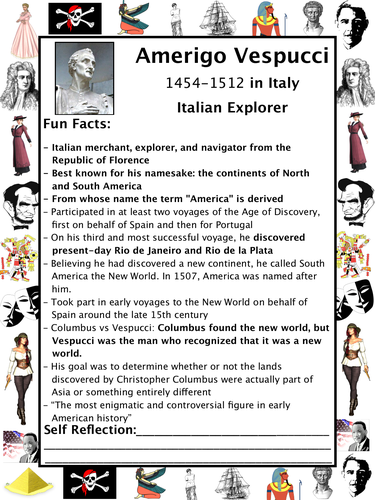 Amerigo Vespucci PACKET & ACTIVITIES, Important Historical Figures ...