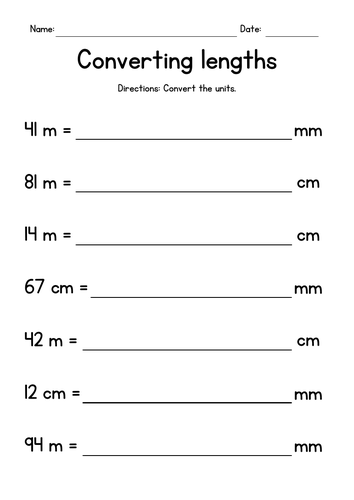 Converting Length Units (km, m, cm and mm)