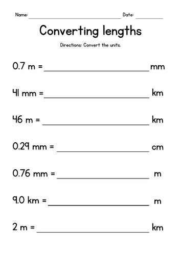Converting Length Units (with decimals)