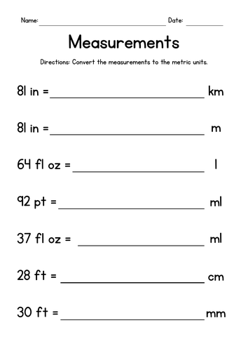 Converting Mixed Units to Metric System