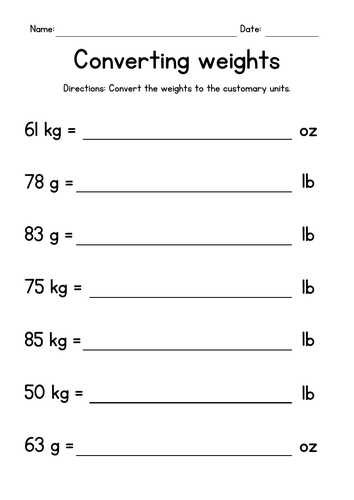 Converting Weights to Customary Units