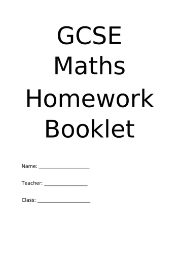 gcse maths homework booklet