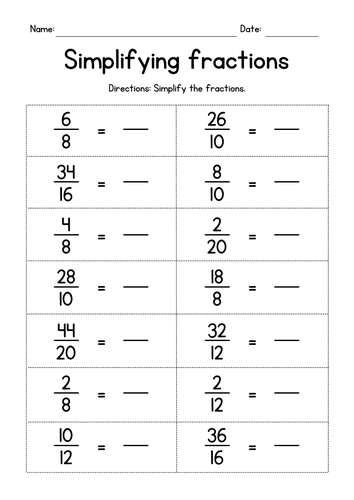 Simplifying Proper and Improper Fractions