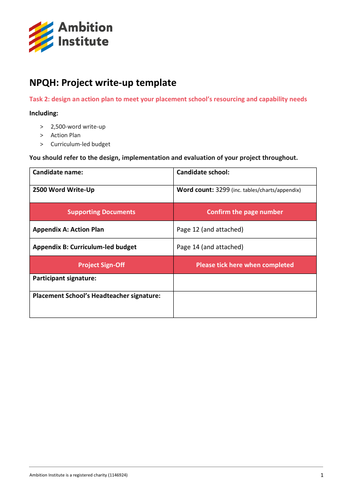 Npqh Task 1 And 2 Pass Jan 2022 Teaching Resources 6427