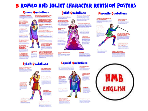 5 Romeo and Juliet Character Revision Posters