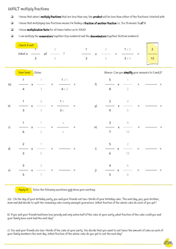 Fractions Multiplication Worksheet | Teaching Resources