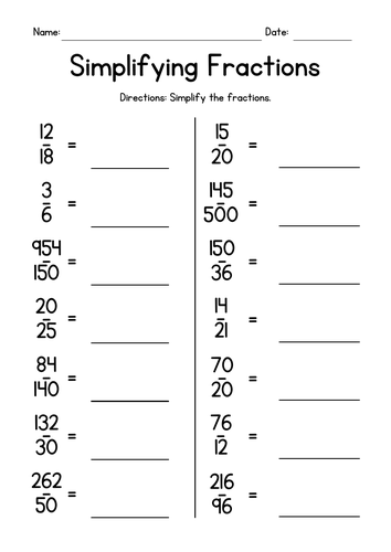 Simplifying Proper and Improper Fractions