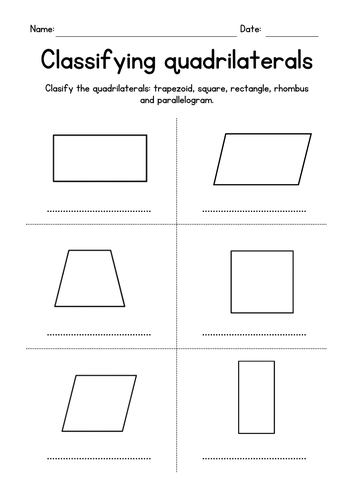 Classifying Quadrilaterals, Trapezoid, Squares, Rectangles, Rhombuses ...