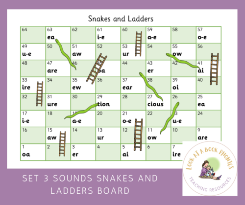 RWI Set 3 Sounds Snakes and Ladders Board | Teaching Resources