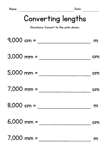 Converting Metric Lengths - Meters, Centimeters and Millimeters