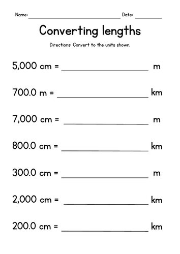 Converting Metric Lengths - Kilometers, Meters, Centimeters and Millimeters