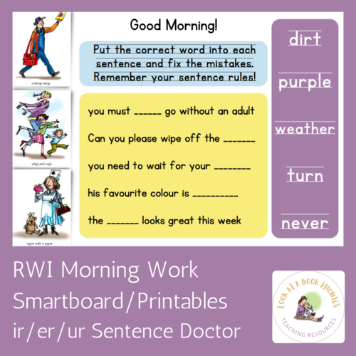 RWI Sentence Doctor Morning Work Bundle (Set 2/3/Additional Sounds ...