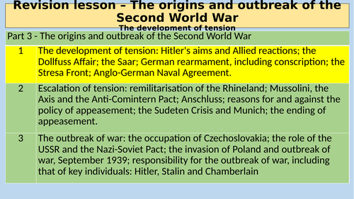 AQA GCSE History Conflict and Tension 1918-1939 Revision Power Points ...