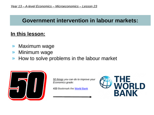 Government intervention in labour markets (A-level Economics ...