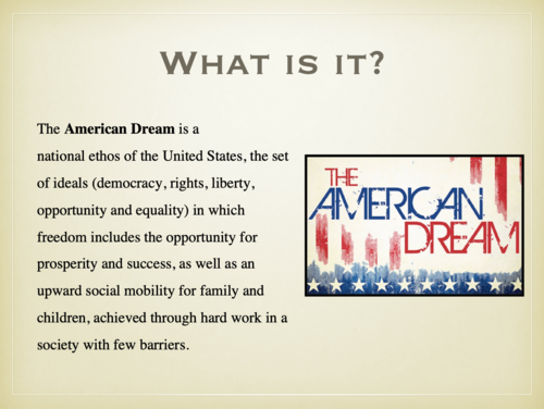 Of Mice and Men Context Lesson - The American Dream | Teaching Resources