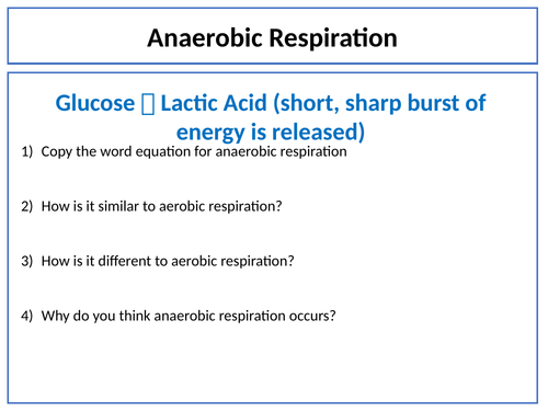 Anaerobic Respiration