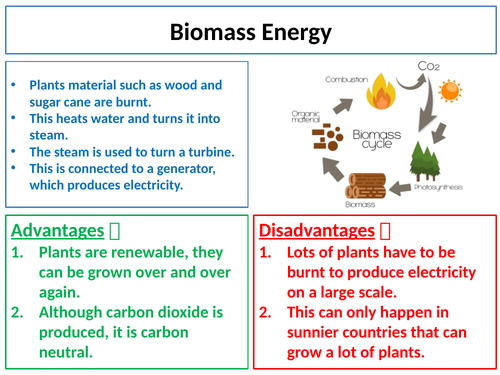 Renewable Energy Resources Information cards and blank worksheets
