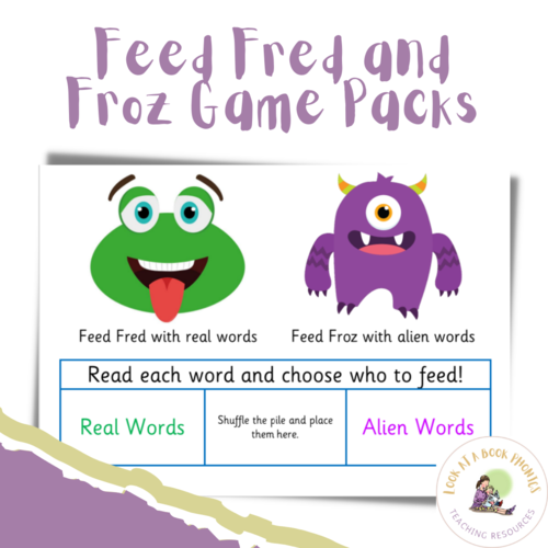 RWI Set 3 Feed Fred and Froz Real and Alien Words Game Pack | Teaching ...