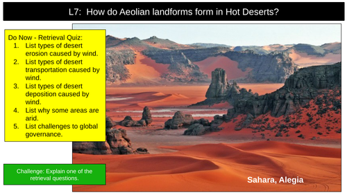 Aeolian landforms Deserts
