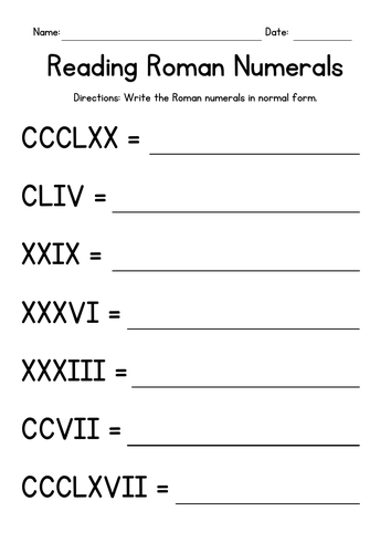 Roman Numerals Worksheets BUNDLE - Reading & Writing & Adding ...