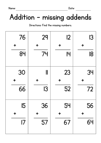 Adding Two 2-Digit Numbers in Columns