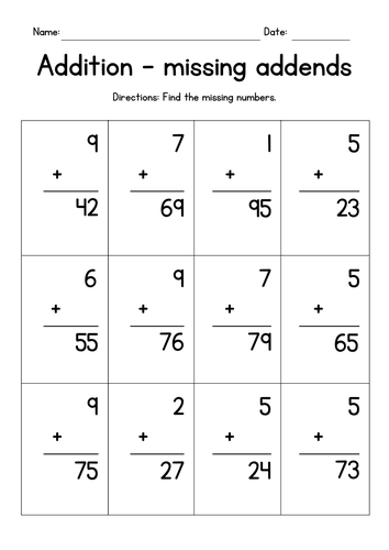 Adding 1-Digit and 2-Digit Numbers in Columns