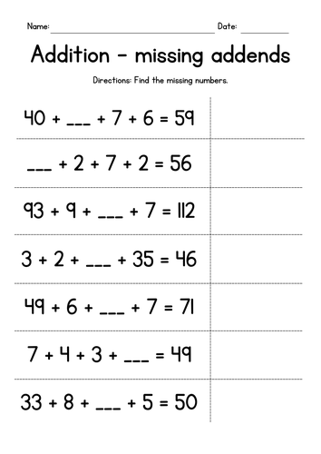 Adding 2-Digit Numbers and Three 1-Digit Numbers