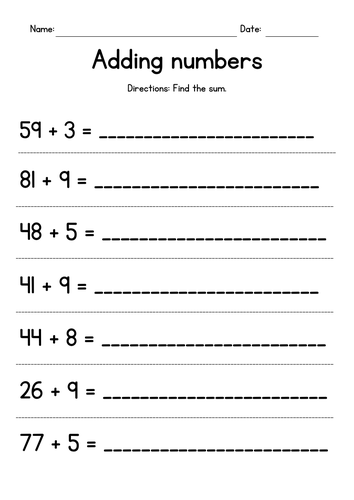 Adding 2-Digit and 1-Digit Numbers (with regrouping)