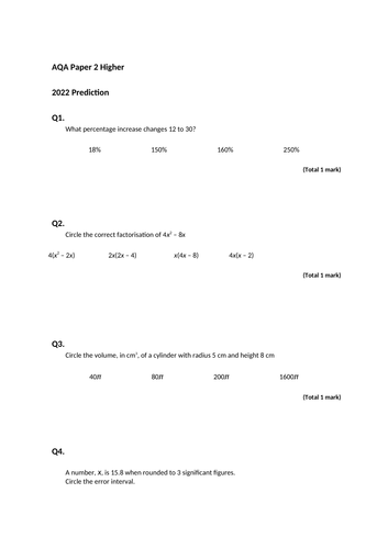 aqa-maths-predicted-paper-3h-2022-teaching-resources