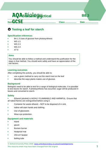AQA GCSE Biology – B8 Photosynthesis - PowerPoint pack | Teaching Resources