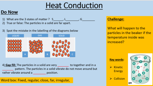 Heat Conduction - KS3 | Teaching Resources