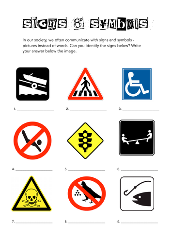 Signs and Symbols Lesson Plan with Resources | Teaching Resources