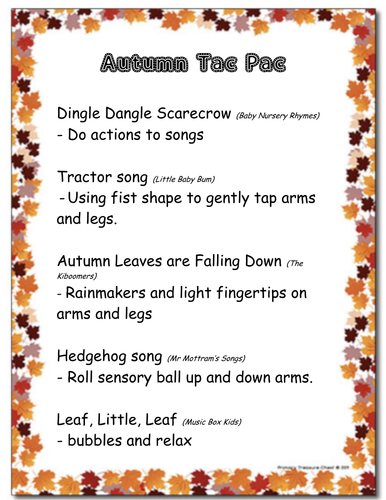 Autumn Tac Pac/Sensory Music | Teaching Resources