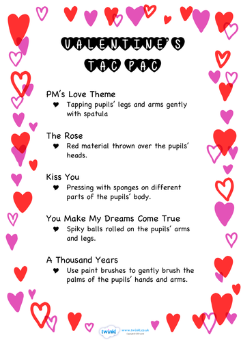 Valentine's Tac Pac/Sensory Music