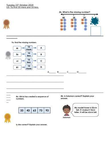 year-2-number-bonds-to-100-teaching-resources