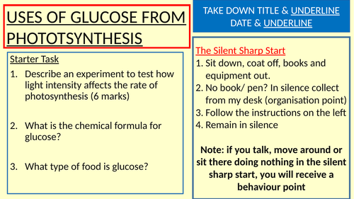 B4 Bioenergetics - Uses of Glucose | Teaching Resources