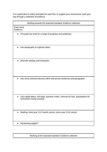 KS2 Writing Moderation Evidence Tracker | Teaching Resources