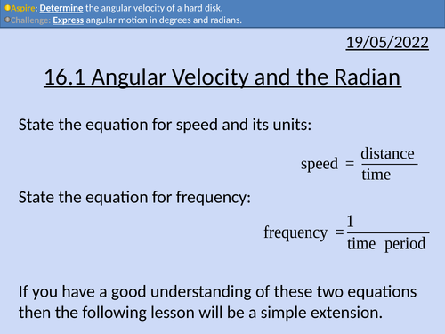 OCR A level Physics: Angular Velocity and the Radian