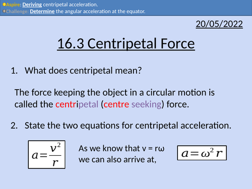 OCR A level Physics: Exploring Centripetal Forces