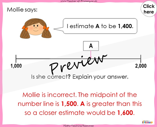 Number line to 10 000 year 4 teaching resources