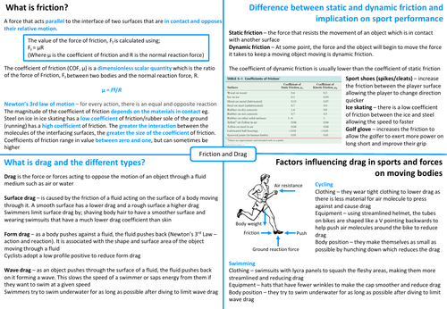 IB HL SEHS - Topic 10 Friction & Drag