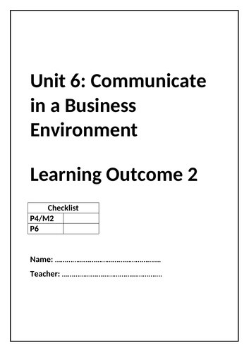 OCR Level 2 Unit 6: Communicate in a Business Environment | Teaching ...