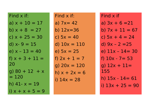 solving algebraic equations ks3