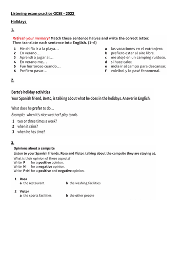Listening Revision (VIVA GCSE books) | Teaching Resources