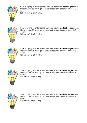 Year 4 Ordering Numbers Reasoning